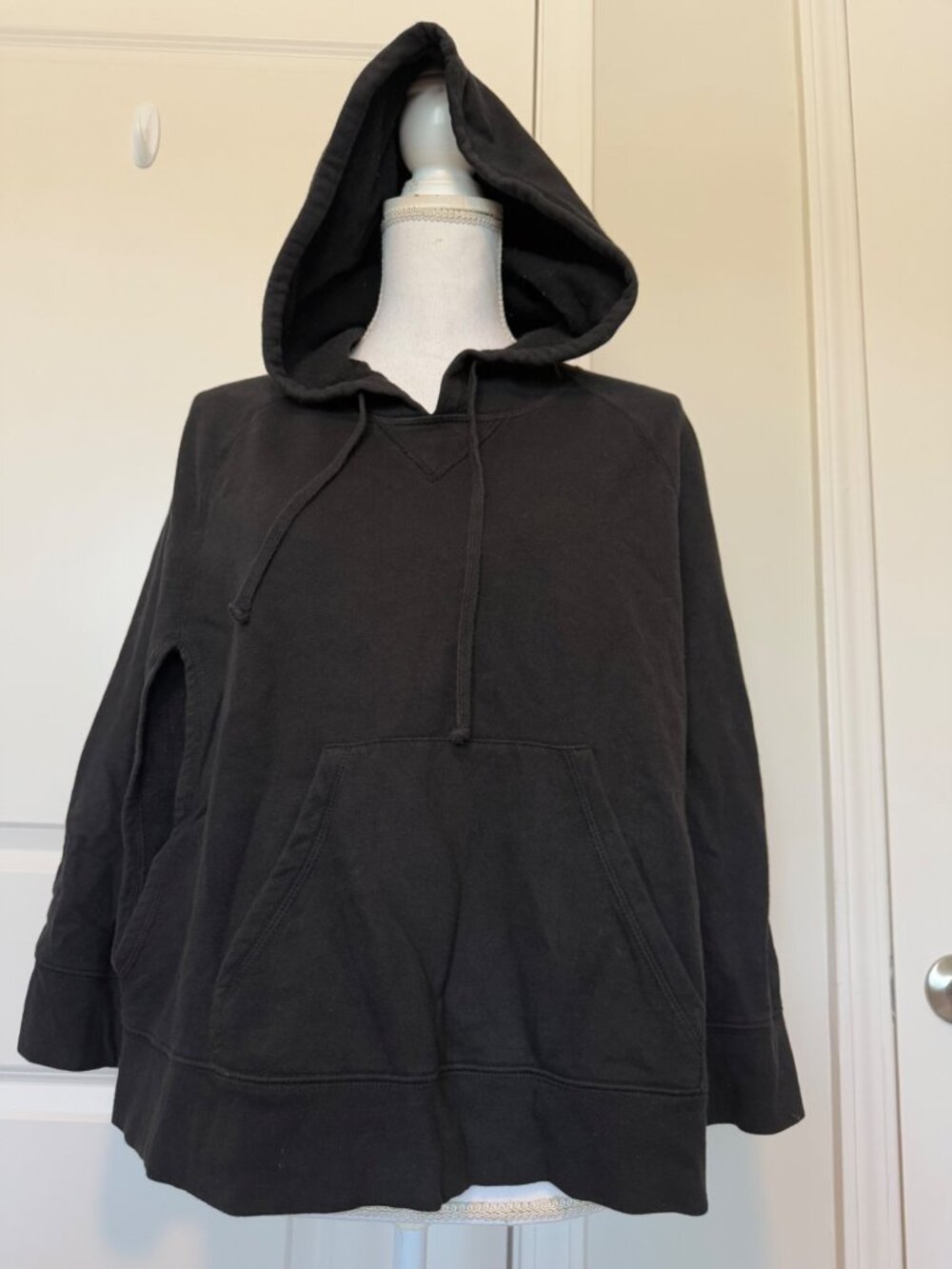 Juicy Couture Hooded Black Cape Poncho Womens One Size Sweatshirt Oversized Y2K